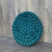 Emerald Green Round Felt Trivet